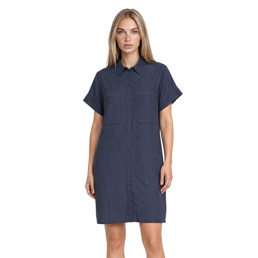 Pilcro Anthropologie Tunic Shirt Dress Women's Size XL Blue Stripe Pockets